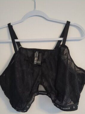 NWT Torrid Curve Black Lacy Lace Bra Bralette Sz 4 (no underwire) 4X